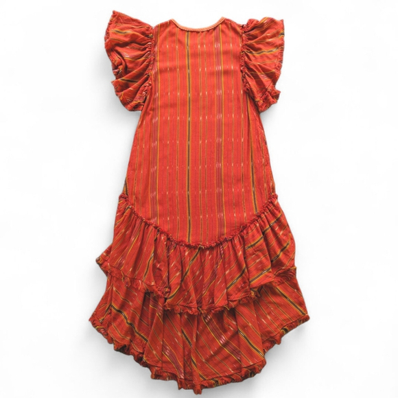 Free People Better Days Short Sleeve Striped Maxi Dress Red Combo Women's Sz S - Picture 6 of 13